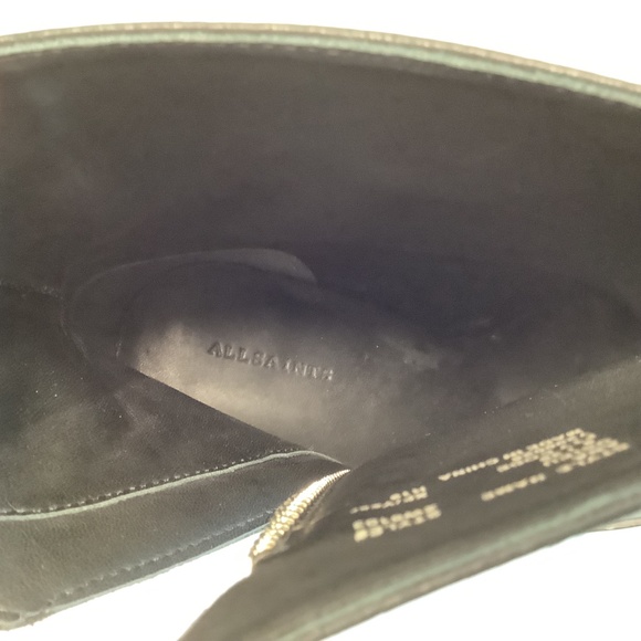 ALLSAINTS Ana Block Heel Leather Zipper Ankle Bootie, NWOT Size EU 39/US 8 - Picture 6 of 12